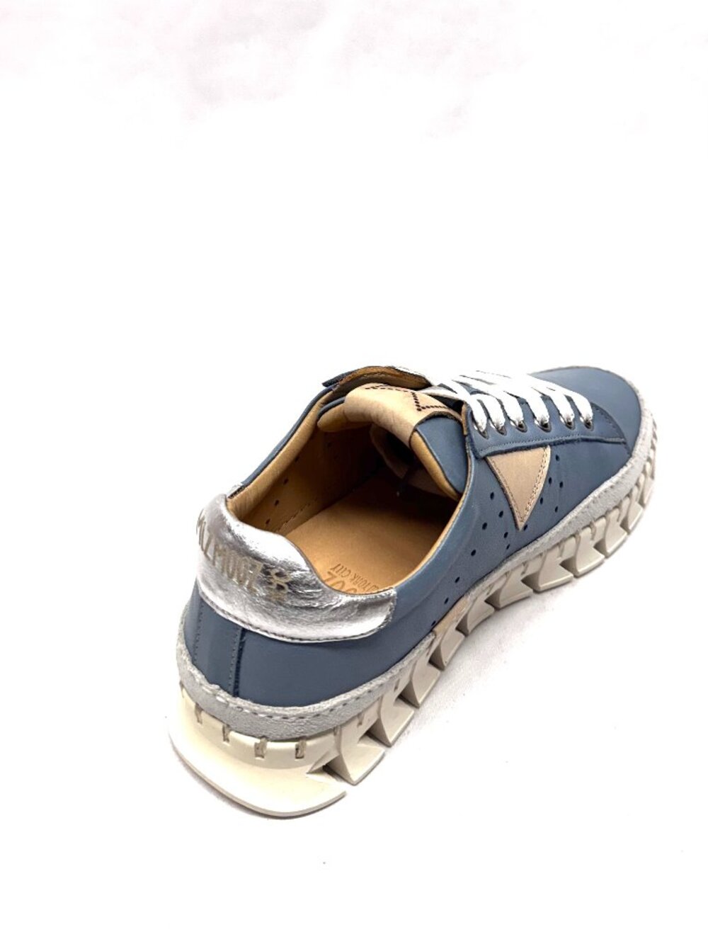 MIZ MOOZ LEATHER CASUAL PLATFORM LACE UP SNEAKERS BLUE / TAN 37EU / 7US S 36 - Picture 3 of 5
